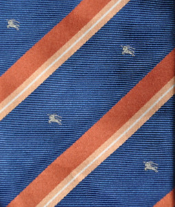 BURBERRY LONDON Tie ITALY MADE Silk Burberry Horse Pattern Blue Color L61 W3.7