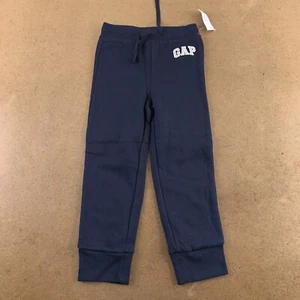 Baby Gap Toddler Size 5 Navy Fleece Logo Pull-On Jogger Pants NWT - Picture 1 of 5