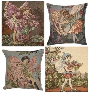 CICELY BARKER FLOWER FAIRIES 14" BELGIAN TAPESTRY CUSHION COVERS + ZIP, LICENCED - Picture 1 of 26