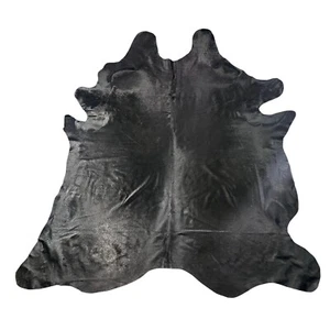 Huge Dyed Black Cowhide Rug Size: 9x8 feet D-751 - Picture 1 of 3