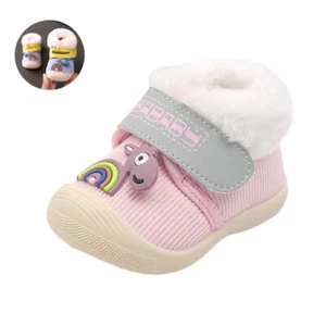 Baby Girls Boys Toddlers Anti-slip Warm Lined Trainers Crib Pram Shoes Winter - Picture 1 of 12