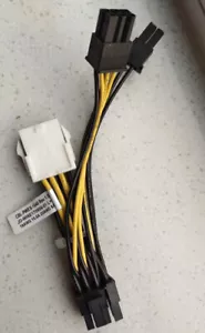 Supermicro 8-pin to Two 6+2 Pin 5cm Power GPU Cable ( CBL-PWEX-1040 ) - Picture 1 of 4