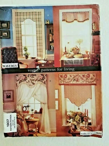 Vogue 1907 Waverly  NO-SEW WINDOW TREATMENTS pattern home dec 1997 Uncut  - Picture 1 of 7