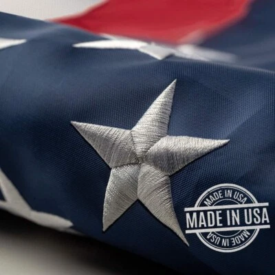 3x5 American Flag Embroidered Stars Outdoor Heavy Duty Stitched 100% Made IN USA - Image 1 of 4