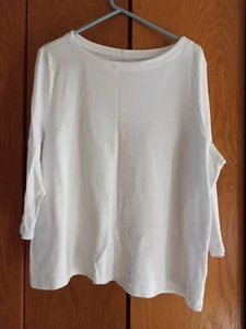 Blusa Top Croft & Barrow Cuello Barco Tejida Blanca Talla XXL - Imagen 1 de 3