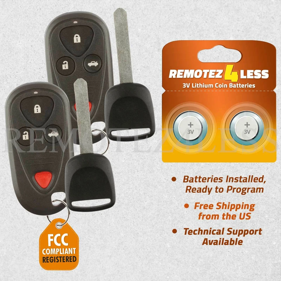 2 For 2004 2005 2006 2007 2008 Acura TSX Keyless Entry Remote Car Key Fob Set Foto 1 de 4