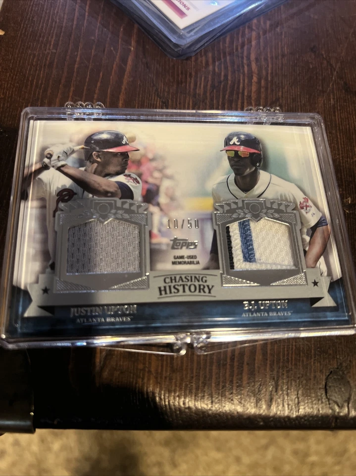 TOPPS CHASING HISTORY DUO РЕЛИКВИЯ ДЖАСТИН АПТОН BJ UPTON /50 CHDR-UU 🔥🔥 - Изображение 1 из 2