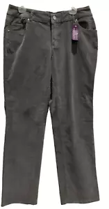 Lane Bryant Women's Corduroy Pants Sz 16 Olive Zip Fly Button Waist NWT 201 - Picture 1 of 10