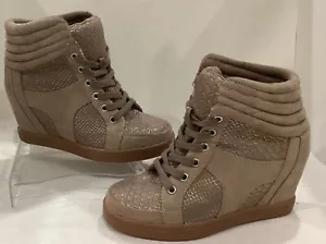 Call It Spring Brown Soft Faux Suede Lace Up Wedge Ankle Boots EUR: 38 US:7.5 - Picture 1 of 9