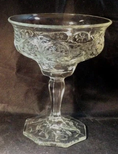 Rock Crystal McKee Depression Glass Embossed Champagne Tall Sherbet Sundae - Picture 1 of 10