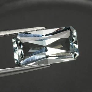 2.00 Ct Best Perfect Octagan 10.7x5.7 MM 100% Natural White Brazilian Aquamarine - Foto 1 di 5