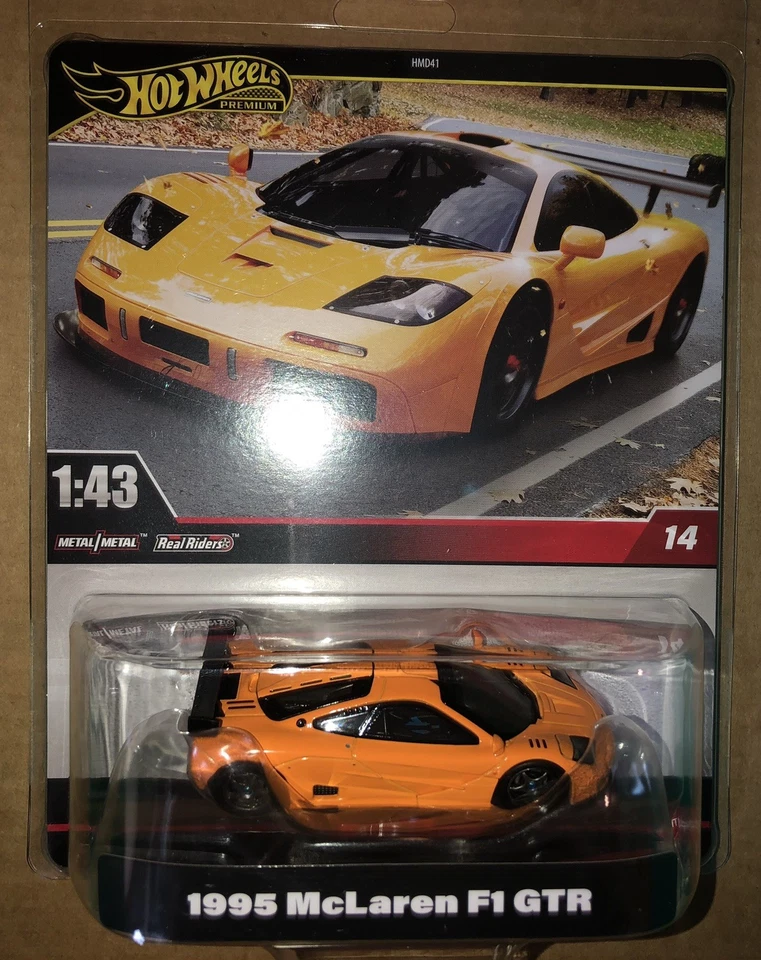 1 43 Hot Wheels Premium 2024 Real Riders HWT15 - 1995 McLaren F1 GTR Orange