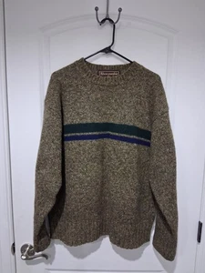 Vintage Abercrombie Fitch Shetland Wolle Rundhals Pullover Größe Large gestreift - Bild 1 von 6