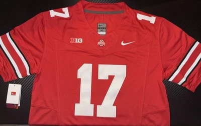 Carnell Tate Red Ohio State OSU Jersey Buckeyes Stitched 17 FUSE Stitched - Image 1 of 4