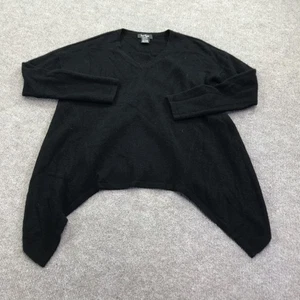 Lord & Taylor Kaschmir Pullover Damen Medium schwarz V-Ausschnitt asymmetrisch Poncho - Bild 1 von 12