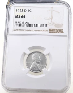 1943-D Lincoln Cent NGC MS 66 NICE COIN - Picture 1 of 7