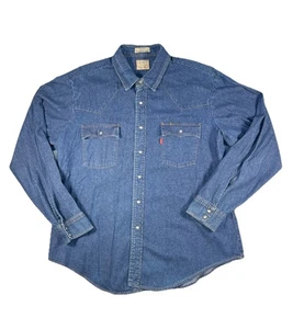 Camisa vaquera vintage Levis Western Pearl 100 % algodón ropa de trabajo punk rock - Imagen 1 de 8
