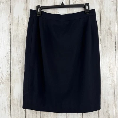Max Mara Wool Straight Pencil Skirt Size 12 Blue Minimalist Office Quiet Luxury - Image 1 of 4