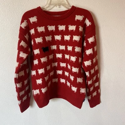 Cálido y maravilloso suéter de lana de oveja negro para mujer L cuello redondo hecho en Londres Foto 1 de 4