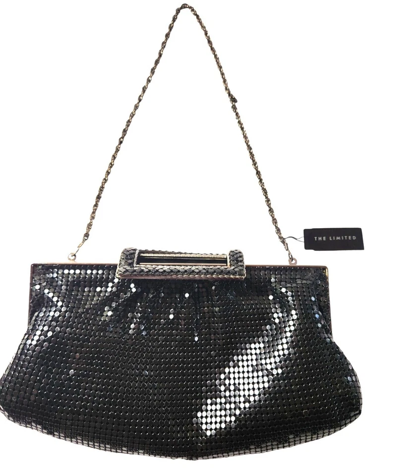 Black Sequin Evening Bag Chain Strap Satin Interior The Limited NWT party  - Image 1 of 4