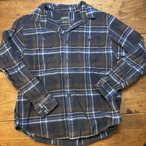 Orvis Perfect Flannel Classic Fit Blue Flannel Shirt Size Large - Picture 1 of 12