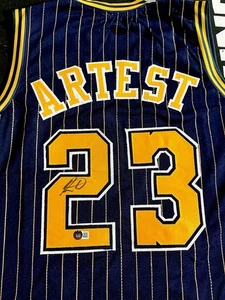 Ron Artest Signed Jersey Indiana Pacers Pinstripe Beckett Certified - Picture 1 of 1