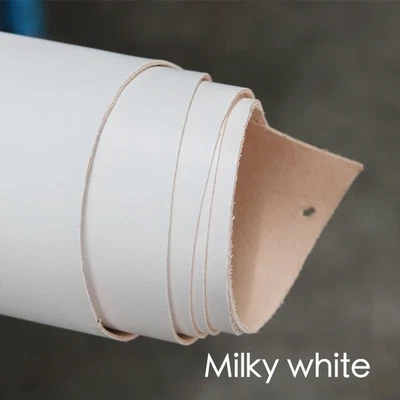 Material artesanal de cuero de vaca de grano completo curtido vegetal colorido teñido estilo macaron Foto 1 de 4