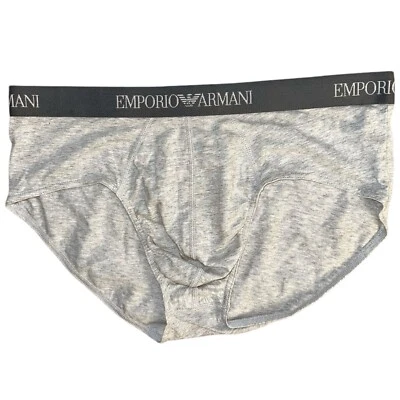 NUEVO SIN ETIQUETAS Emporio Armani Hombres Gris Algodón Calzoncillo Ropa Interior Talla XL Foto 1 de 3
