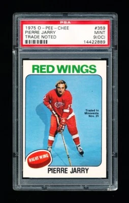 1975 OPC HOCKEY 359 PIERRE JARRY PSA 9oc MINT RED WINGS - Image 1 of 4