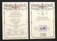 Teatro Scala - 2 Locandine Opera Lucio Silla annullo filatelico prima data 1984