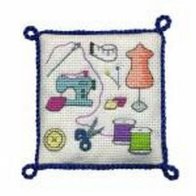 TEXTILE HERITAGE SEWING PINCUSHION CROSS STITCH KIT BY TEXTILE HERTIAGE