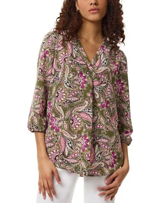 Jones New York Petite Printed 3/4-Sleeve Tunic - Jasper Green-PL - Image 1 of 3