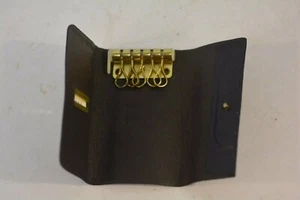 NEW Vintage Blue LEATHER Quick KEY Wallet - Picture 1 of 4