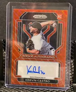 Kervin Castro 2022 Prizm Rookie Auto Red Wave #15/75 - Giants - Bild 1 von 2