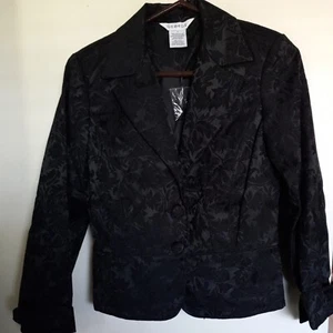 Giacca blazer George donna nero carriera floreale taglia 6 NUOVO - Foto 1 di 3