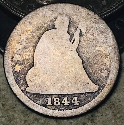 1844 O Seated Liberty Quarter 25C Ungraded 90% Silver US Coin CC18518 Cover