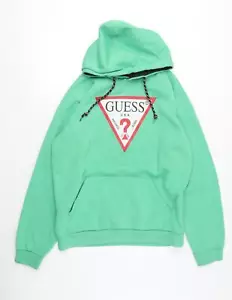 Guess Men's Green Pullover Logo Hoodie Large - Picture 1 of 12