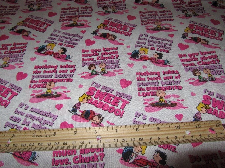Telas de algodón White Peanuts Gang Personaje Día de San Valentín por yarda Foto 1 de 1