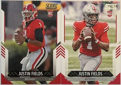 2021 Panini Score Football - Justin Fields Rookie Lot (2) RC #360 #302 - Image 1 of 2