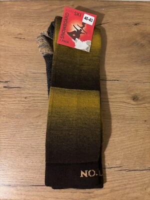 Burton Emblem Midweight Socks BLACK/BROWN Snowboarding/Hiking/Skiing Merino wool - Image 1 of 2