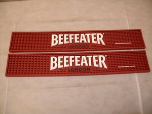(2) Beefeater English Gin - Promo Branded Rubber Bar Rail Spill Mat - NEW - Picture 1 of 6