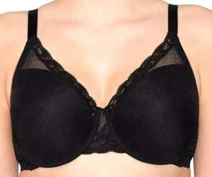 New NATORI Feathers Black Full Figure Back Closur Underwire T-Shirt Bra Size 34D - Picture 1 of 6