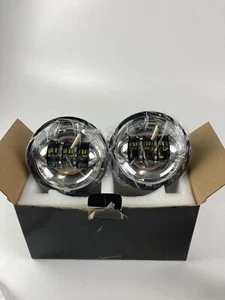 2- Furlove Chrome 4.5” Led Lights For Harley Davidson Motorcycles NOB Open Box - Picture 1 of 4