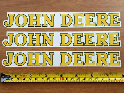 3 JOHN DEERE FADE RESISTANT  1"x 7.75" VINYL DECAL STICKERS & FREE USA FLAG - Image 1 of 3
