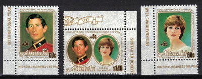 AITUTAKI Scott B35-7 Stanley Gibbons 394-6 Mint NH - Image 1 of 2