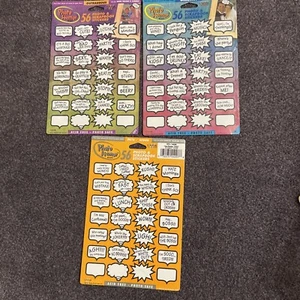 Vintage PHOTO HUMOR Caption Bubble Stickers SCRAPBOOKING 2 Sided -3 Sealed Packs - Picture 1 of 2
