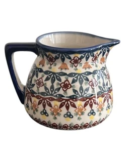 Boleslawiec polnische Keramik Unikat Milchkännchen signiert Künstlerin Anna Szeremeta - Bild 1 von 9