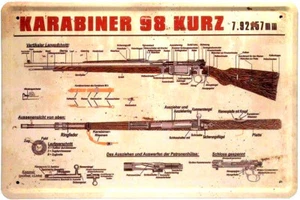 Escudo de chapa 20x30 mosquetón 98 guerra mundial arma rifle imperio alemán  - Imagen 1 de 3