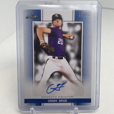 CADEN GRICE 2019 Leaf Perfect Game PG National Showcase Blue AUTO /15 Arizona