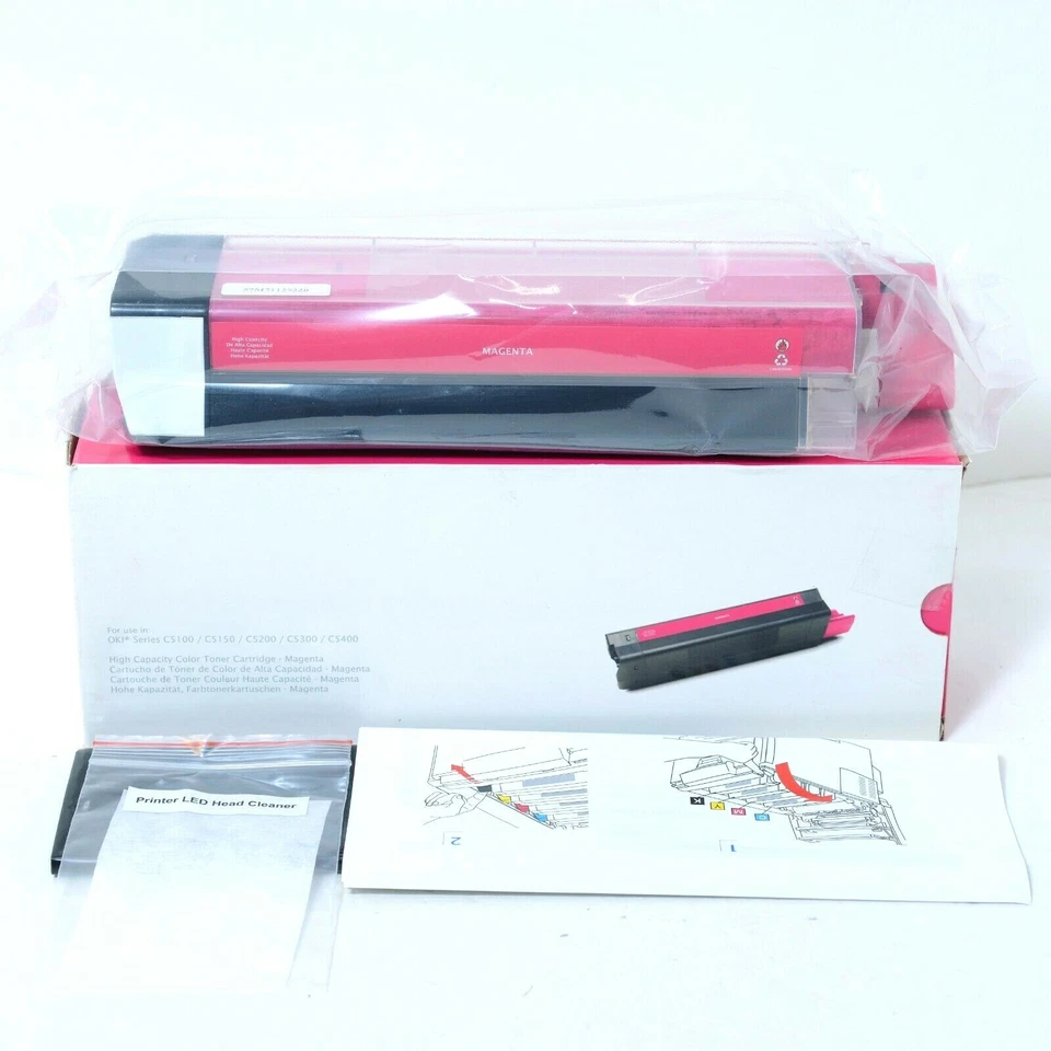 Magenta Ink Cartridge for OKI C5100 C5150 C5200 C5300 C5400, New & Sealed - Image 1 of 4